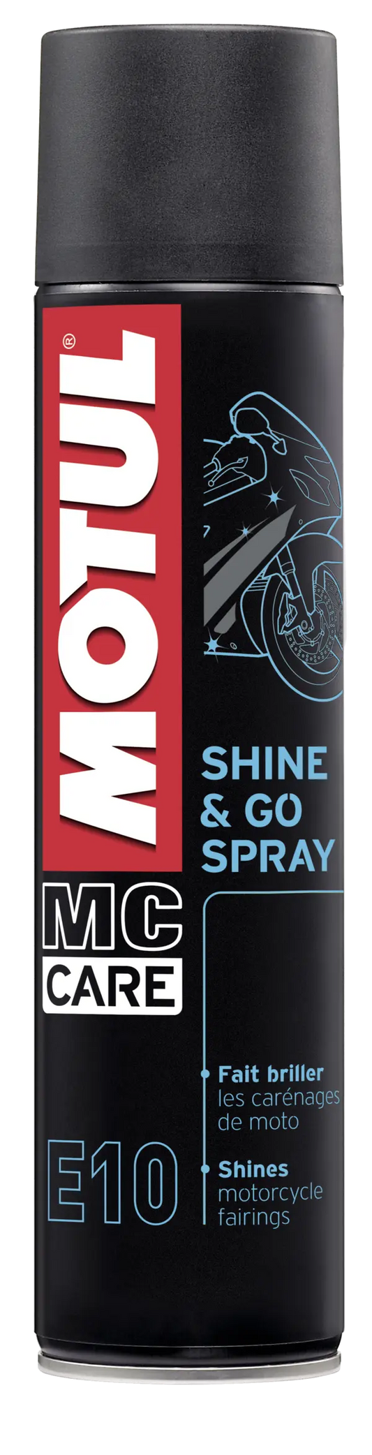 Motul MC Care E10 Shine & Go Spray – Limpiador y Brillo para Motocicletas