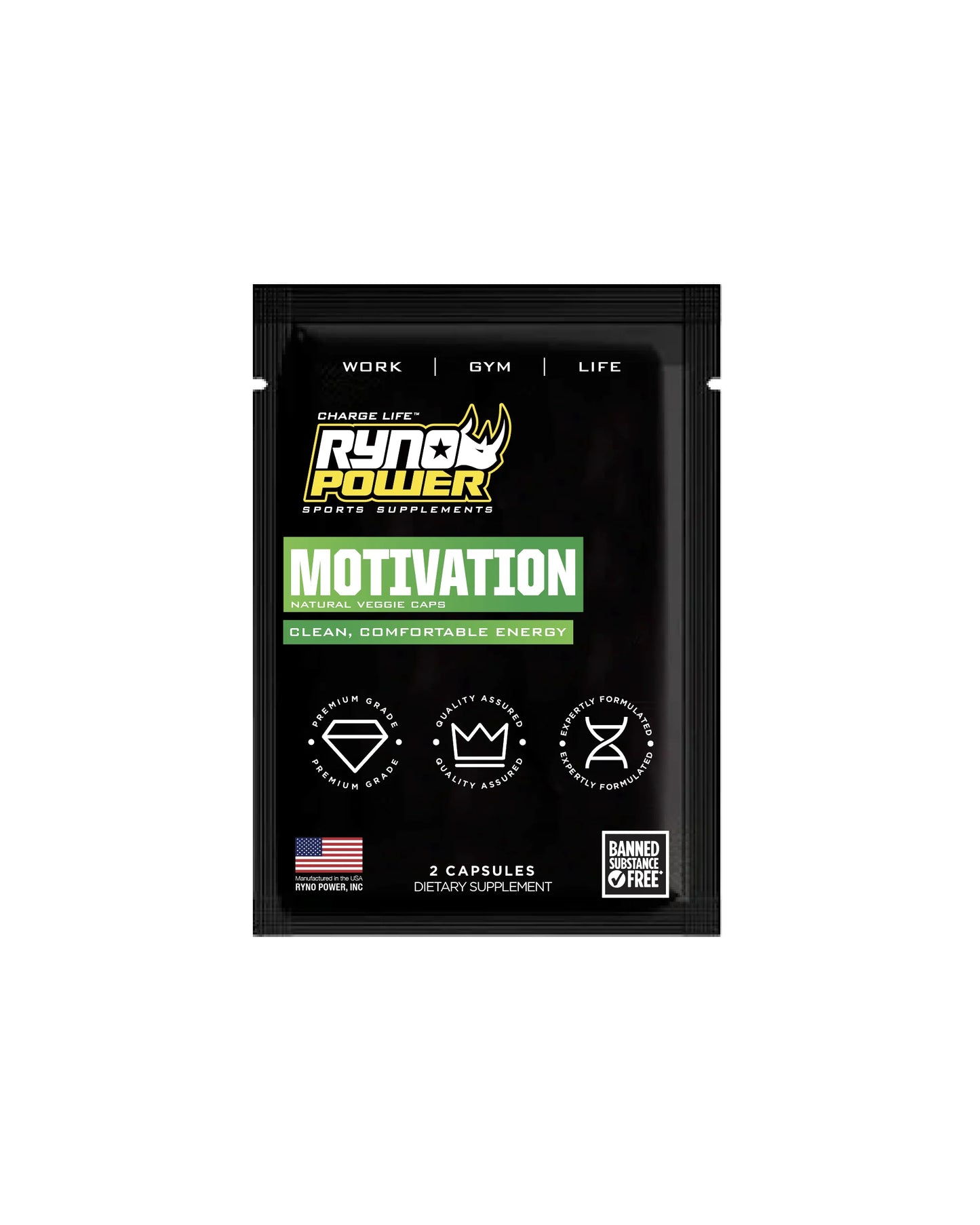 Motivation Pre-Workout - Suplemento de energía y enfoque | Ryno Power